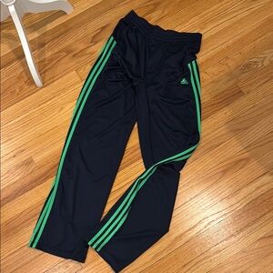 Adidas Kids Navy and Green Joggers XL18